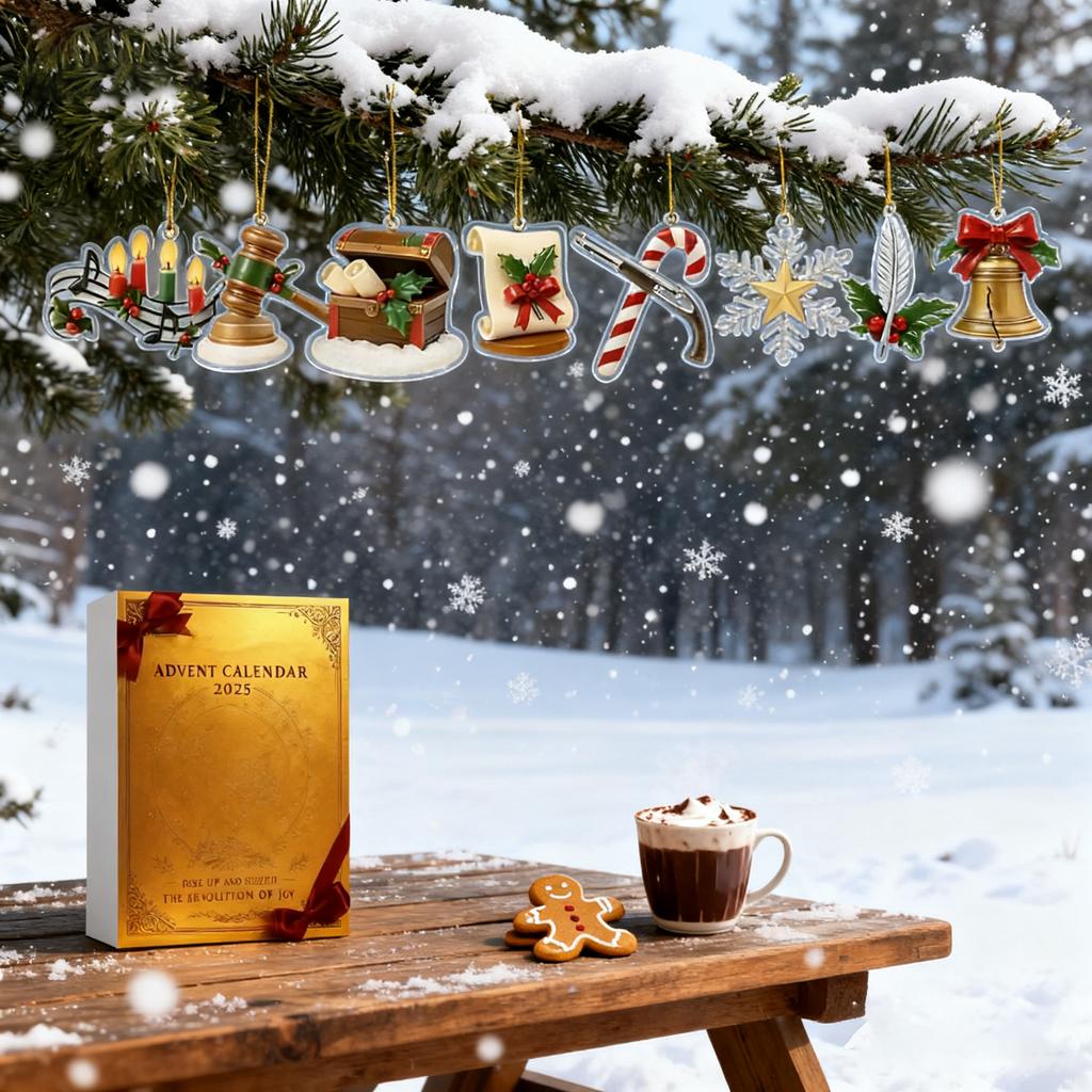 2D Flaches Acryl Überraschungsbox 24 Stück Anhänger Mit Flugzeugbox Lustiger Weihnachts-Countdown-Kalender