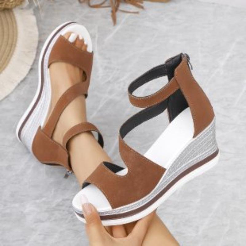 Plus-size wedge sandals for women, new summer style, European and American style, high-top strappy sandals for women
