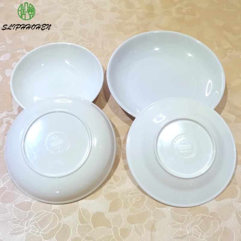 White Round Small Dish Fruits Snacks Plate Restaurant Hotel A5 Melamine Imitation Porcelain Tableware