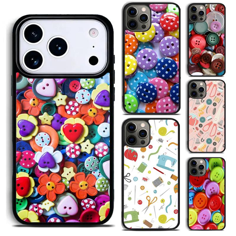 Nähschere Knöpfe Handyhülle Für iPhone 17,16e,15,14,13,12,11,Mini,Pro,MAX Weiche Silikonhülle