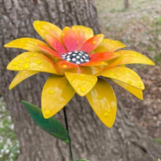 Metal Blomsterhavepæl Vejrbestandig Udendørs Have Græsplæne Terrasse Sti Realistisk Jern Blomsterpæl Dekoration Ornament
