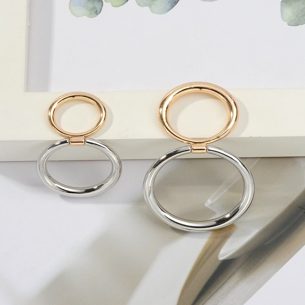 

Electroplated Scarf Buckle Ring Double Ring Elegant Clothing Accessories