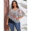 Plus Size Women's Chiffon Shawl Fake Two Piece T-Shirt
