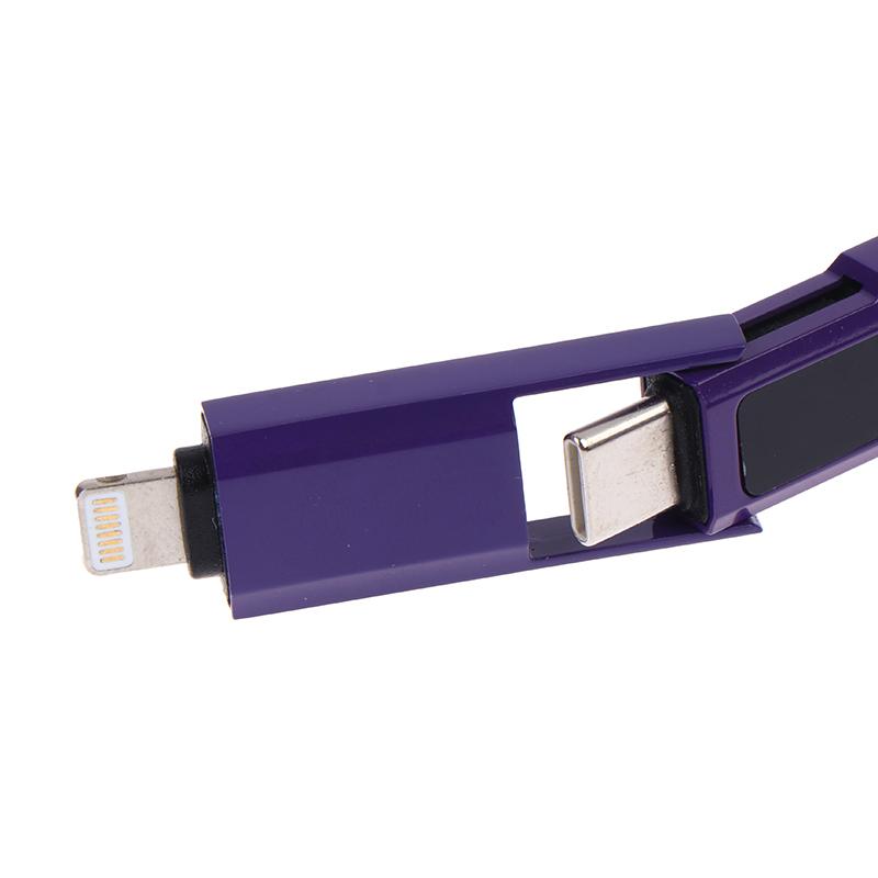 4-in-1 Kurzer Typ-C Schlüsselanhänger Lanyard Datenkabel mit LED-Anzeige, Geflochtenes PD Schnellladekabel für Galaxy A17