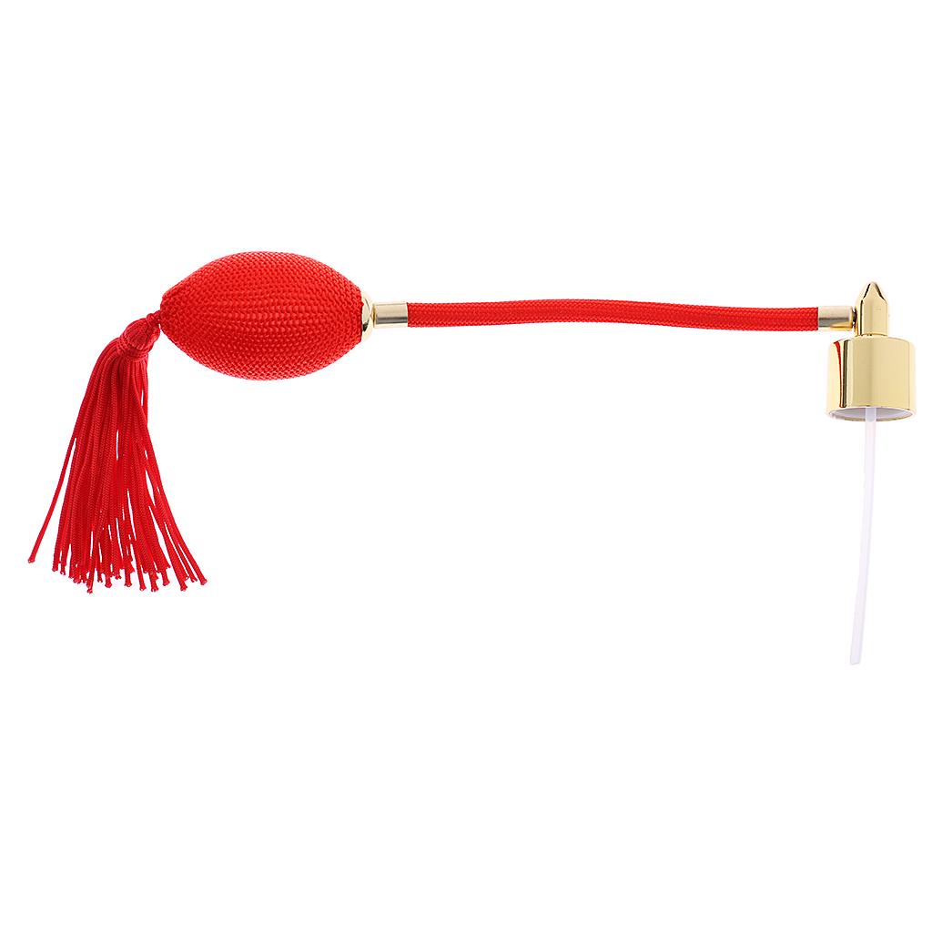 Vintage Perfume Bottle Tube with Spray Atomizer Bulb 18mm White