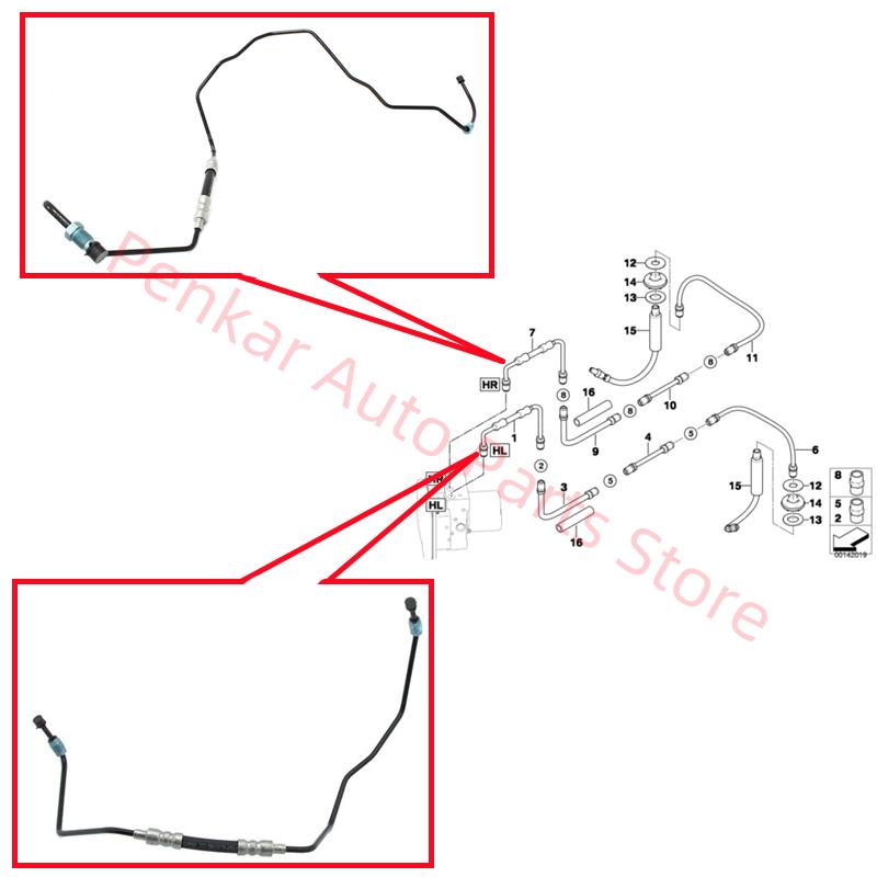 34326772479 34326772480 Tubo Freno Posteriore Per BMW E60 E61 520 523 525 530 E63 E64 630 650