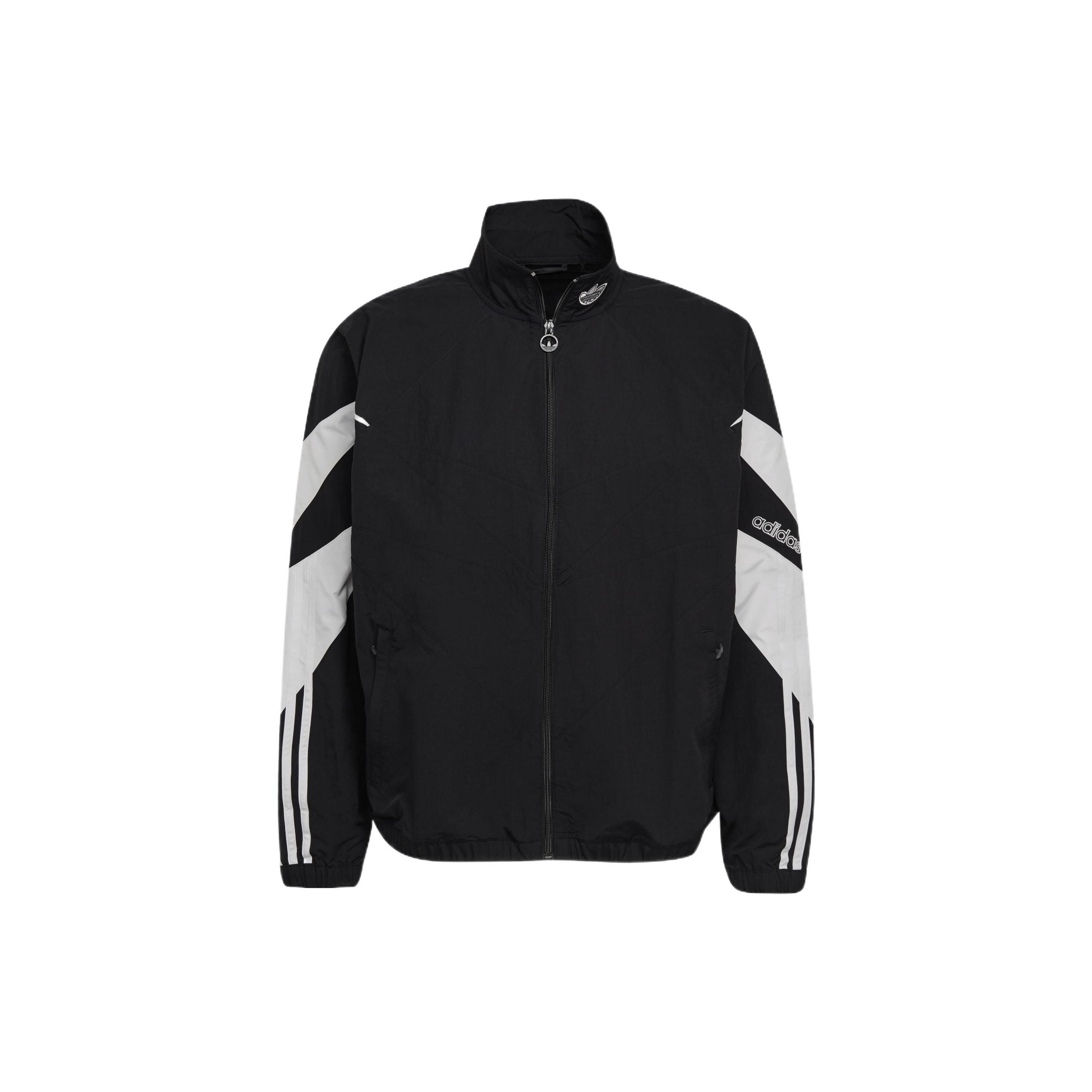 Men s adidas originals Color Block Stripe Logo Zipper Long Sleeves Stand Collar Sports Jacket Black H06752 M