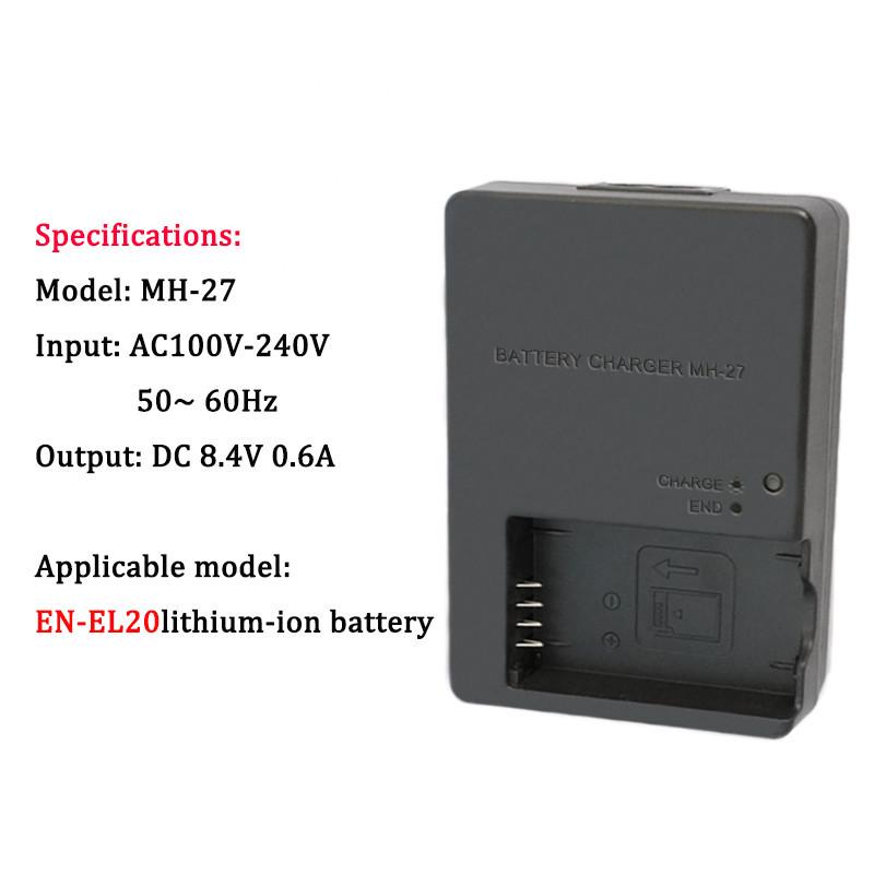 MH-27 Charger Compatible with Nikon EN-EL20 Battery for Coolpix A J1 J2 J3 S2