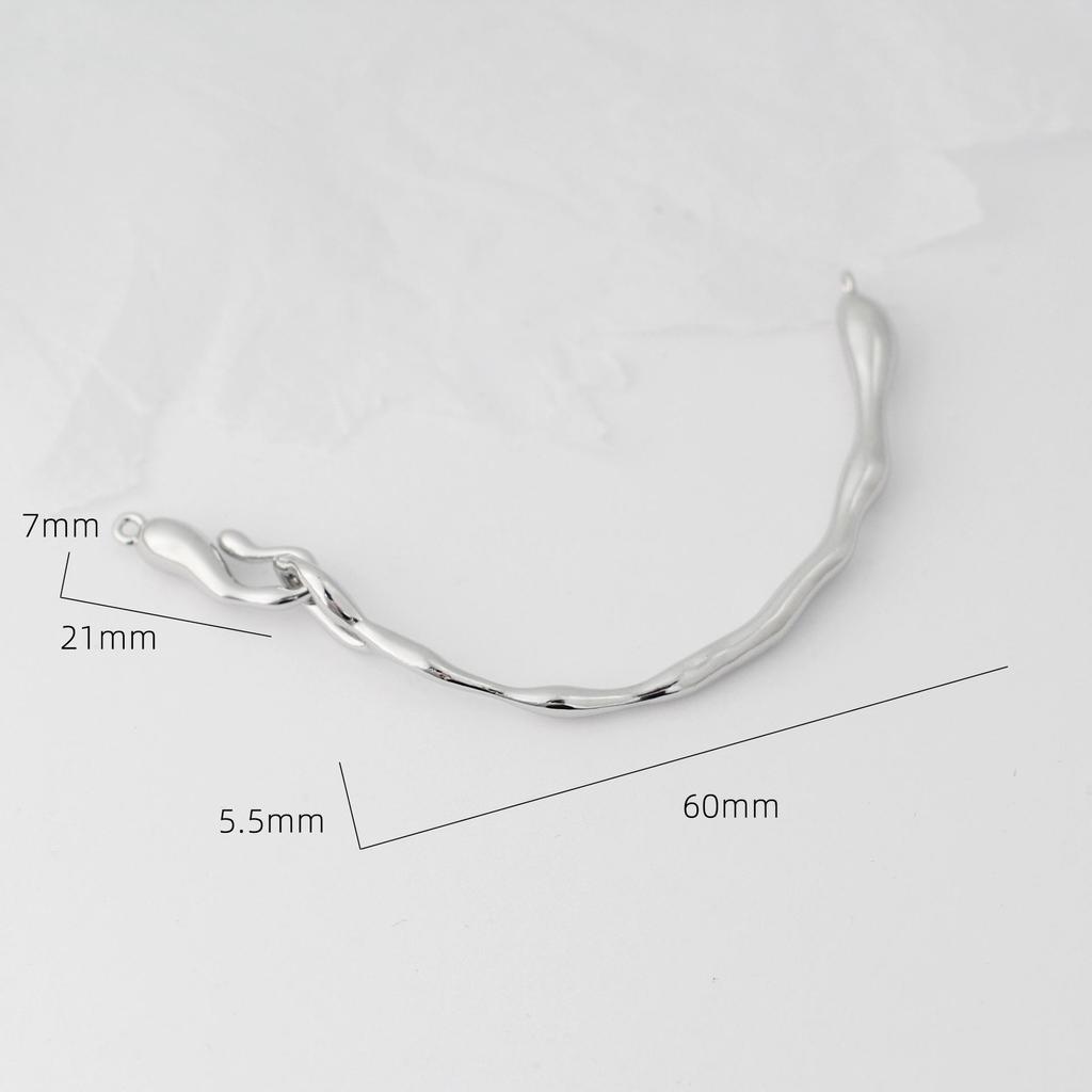 18K Gold & White Gold Pearl Bracelet with Irregular Branch and Bent Tube Design