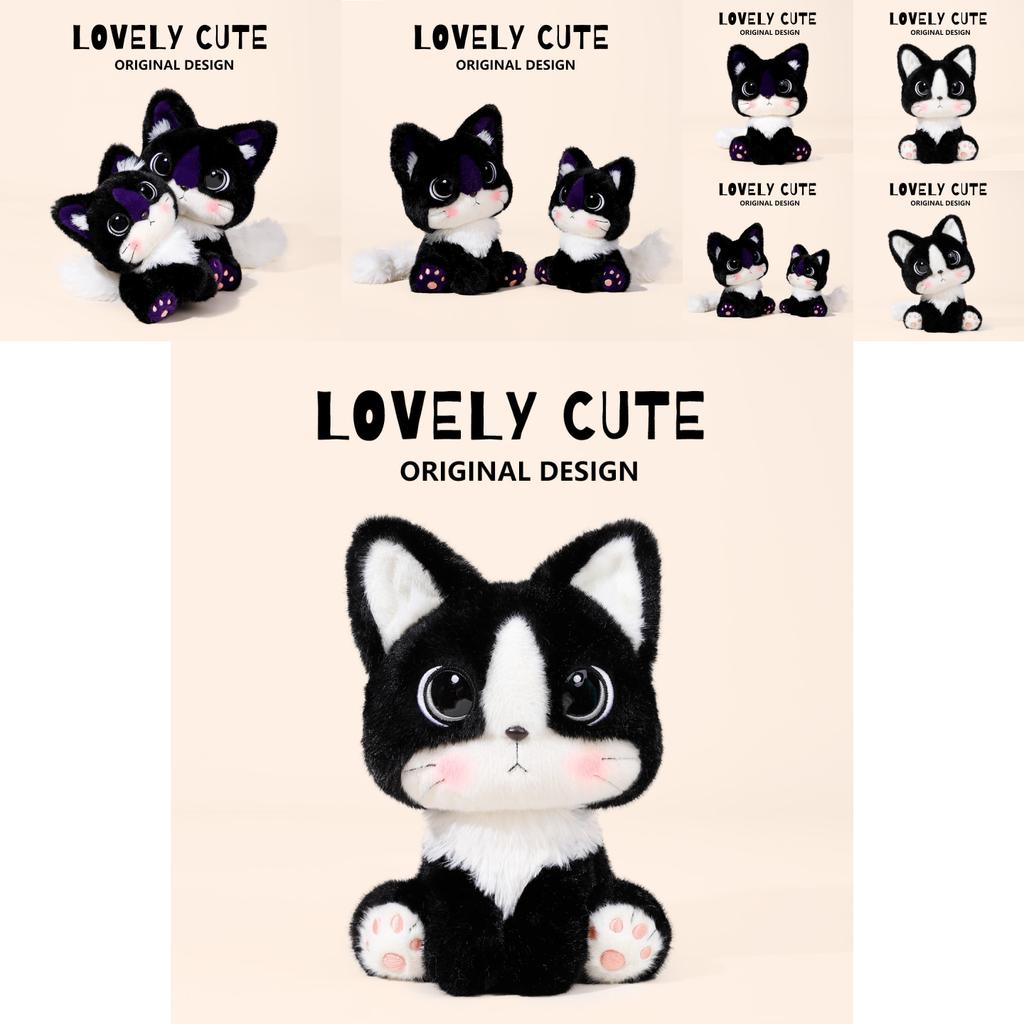 Cartoon Cat Plush Toy With Soft Short Pile For Kids And Collectors