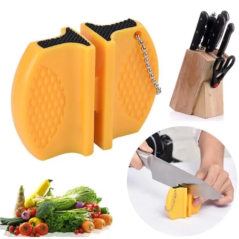 Compacts Multifunctional Knifed Sharpener With Safety Lock For Outdoor Tool And Camping Gears