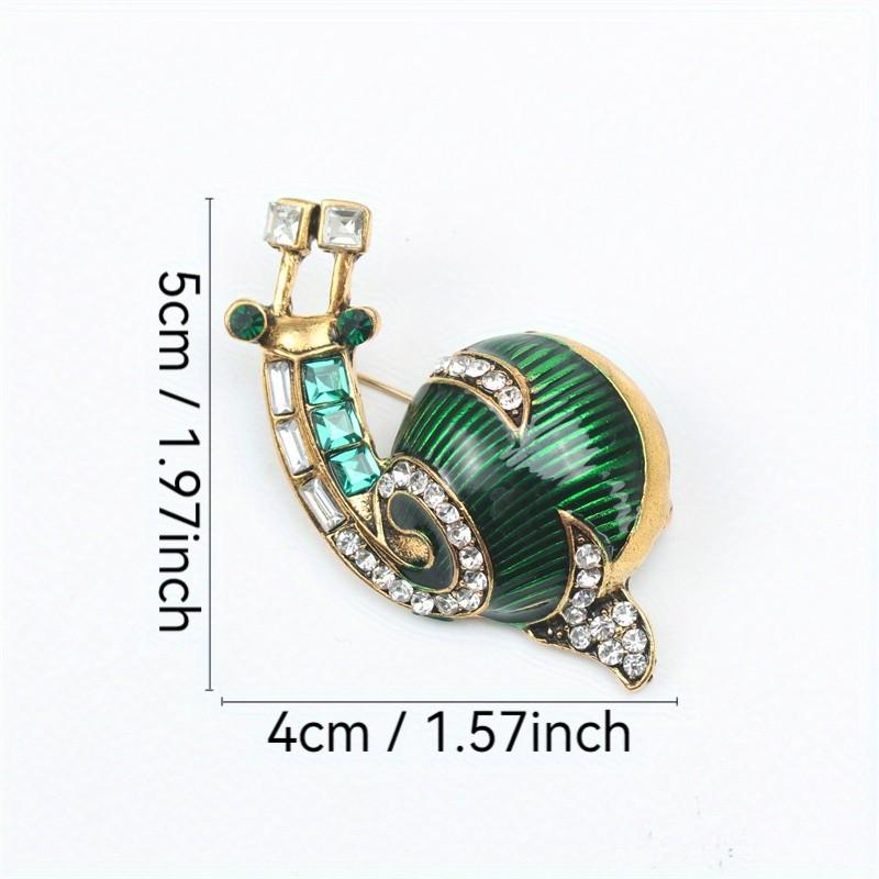 Retro New Snail Brooch Fashion Personality Cute Inlaid Rhinestone Dripping Oil Animal Pin Female Niche Suit Accessories