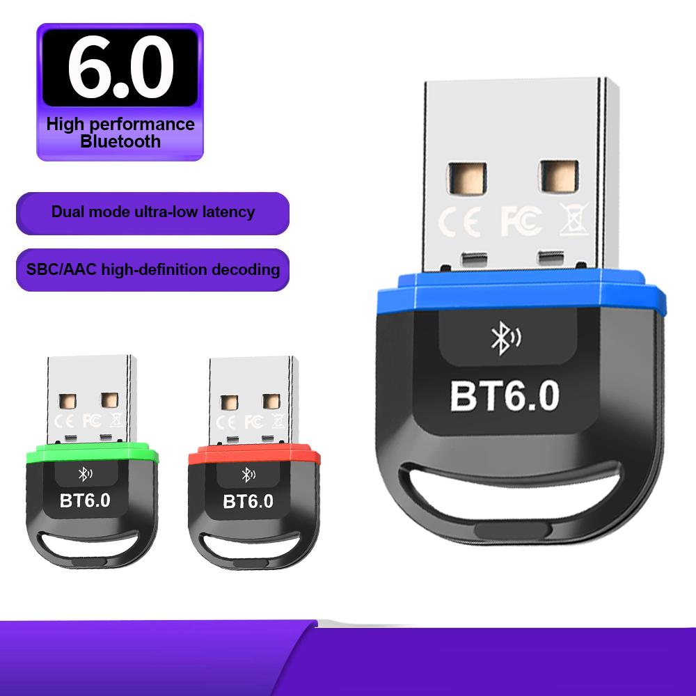 Adapter Bluetooth 6.0 Bezprzewodowy Nadajnik Odbiornik Audio Dongle USB do Samochodu Słuchawek Głośnika Bez Sterowników Dla Windows 8.1/10/11