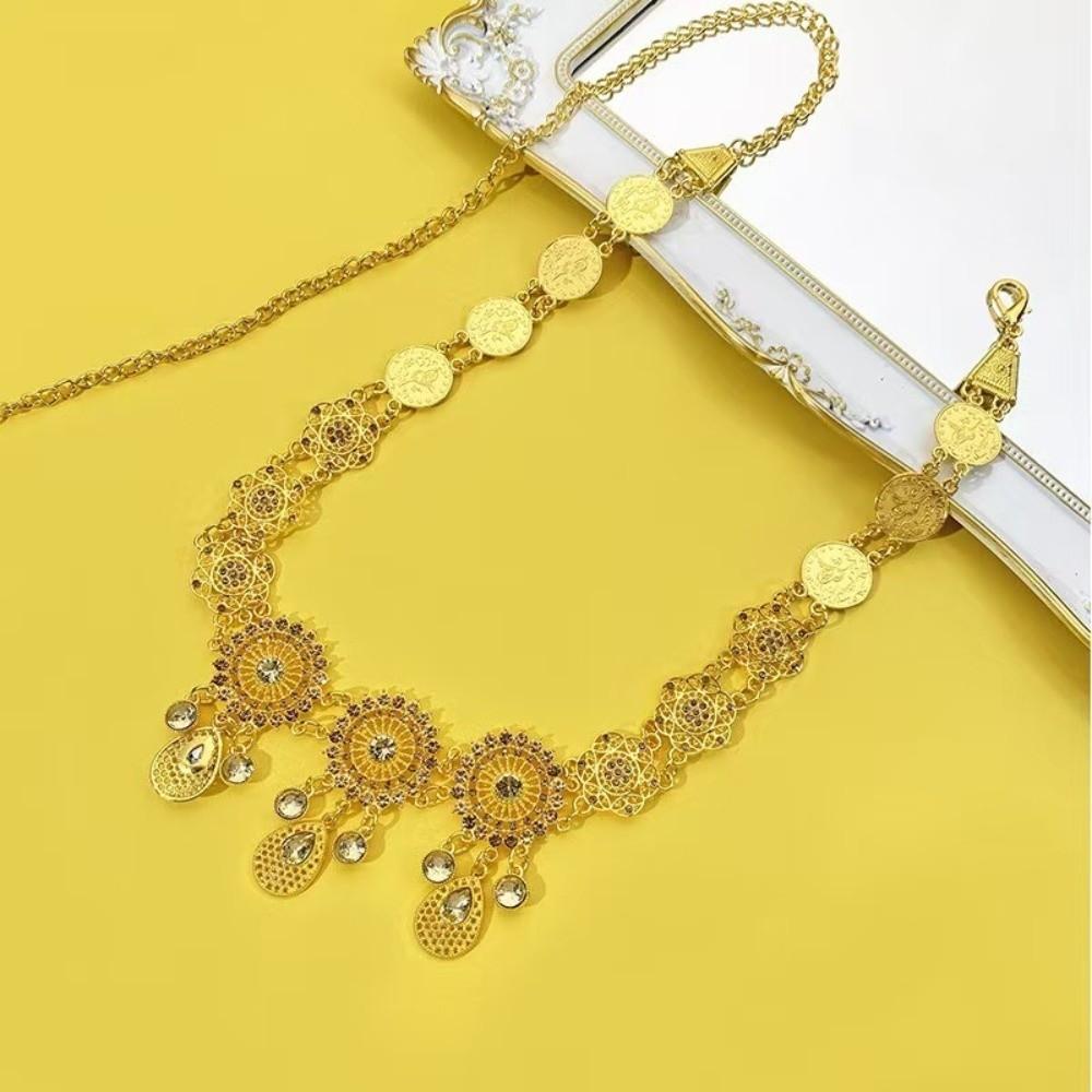 Metal Flower Belly Chains Rhinestone Hollow Out Belt New Waist Chain  Weddings