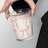 Drinkware Glass Cup Pink Bow Transparent Mug New Drinking Cup  Dessert