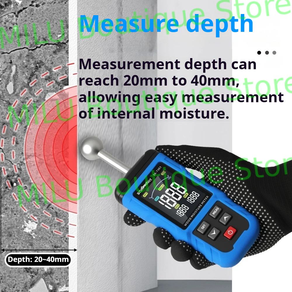 SNAKOL Pinless Wood Moisture Meter Digital Hygrometer Non-contact Timber Damp Detector Wall Humidity Tester Type-C Rechargeable