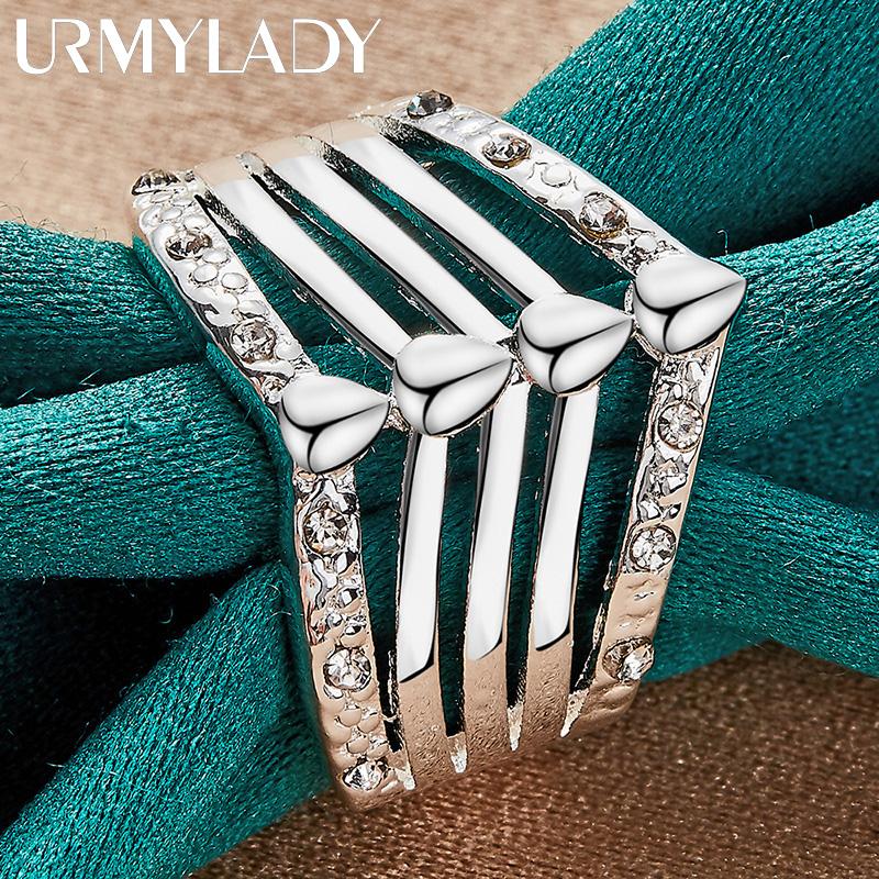 URMYLADY 925 Sterlingsilber Krone Zirkon 7-10 Ring Für Frauen Mode Charm Schmuck