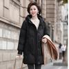 Mom's winter hooded down jacket women's age 0 medium and old women's clothing winter medium and long large size coat