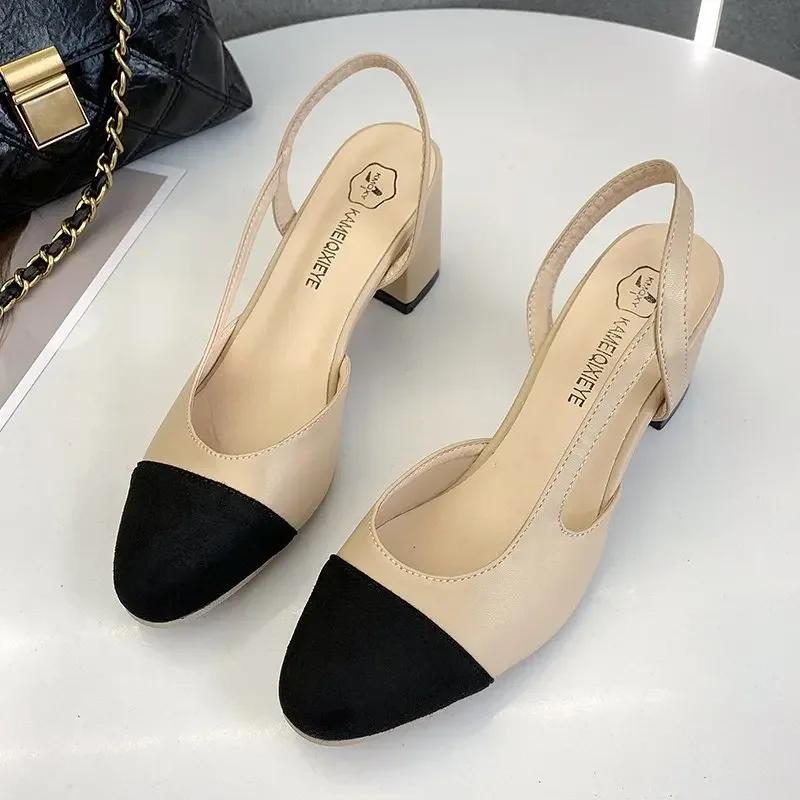 Mode Frauen Schuhe Frau Kleid Schuhe Mid Heel Square Head Hochzeit Party Sandalen Casual Schuhe