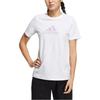 Adidas Printed Logo Cotton Crew Neck T-Shirt Women Tops White HM7045