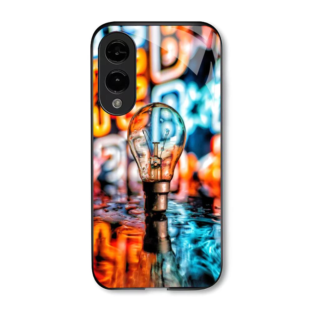 Light Bulb Colorful Exquisite Luxury High-end PhoneCase Glass PhoneCase for Samsung Galaxy S26 S25 S24 S23 S22 S21 FE,Ultra,Plus