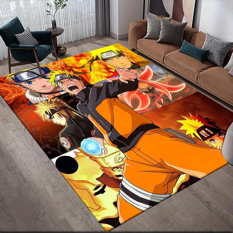 Naruto Naruto & Sasuke Collage Anti-Slip Rug, Rectangular Carpet for Bedroom & Game Area