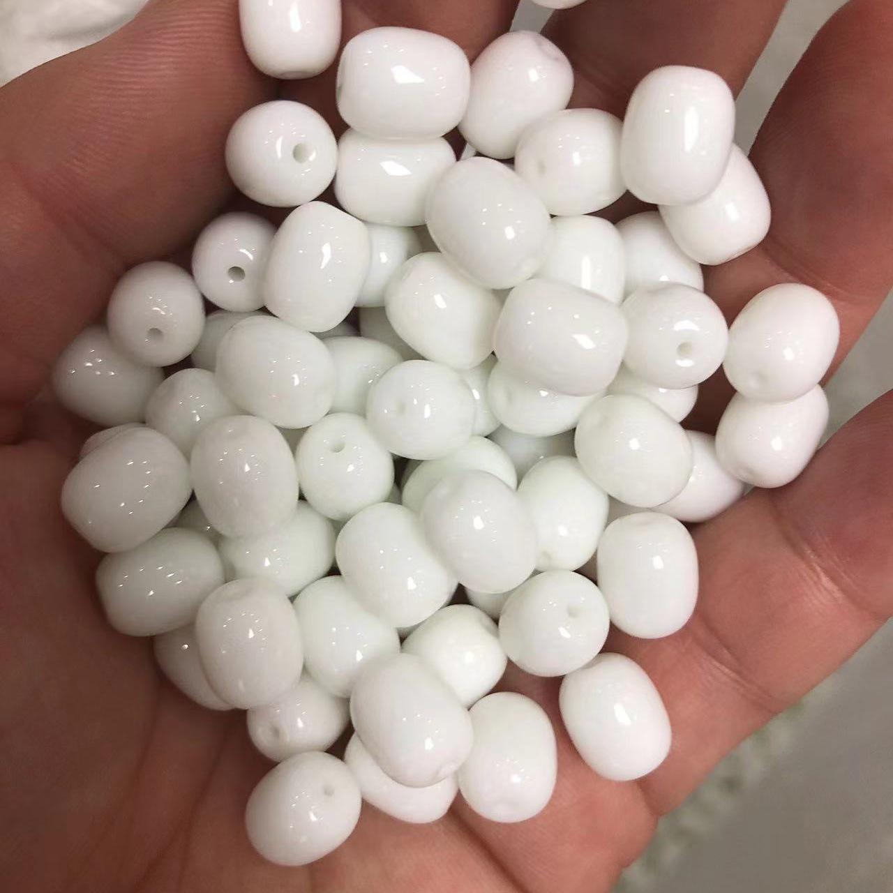 

10x8 мм цилиндрические стеклянные фарфоровые бусины-бочонки с имитацией нефрита, разноцветные бусины в форме ююбы для самодельных украшений Approx. 38 pieces