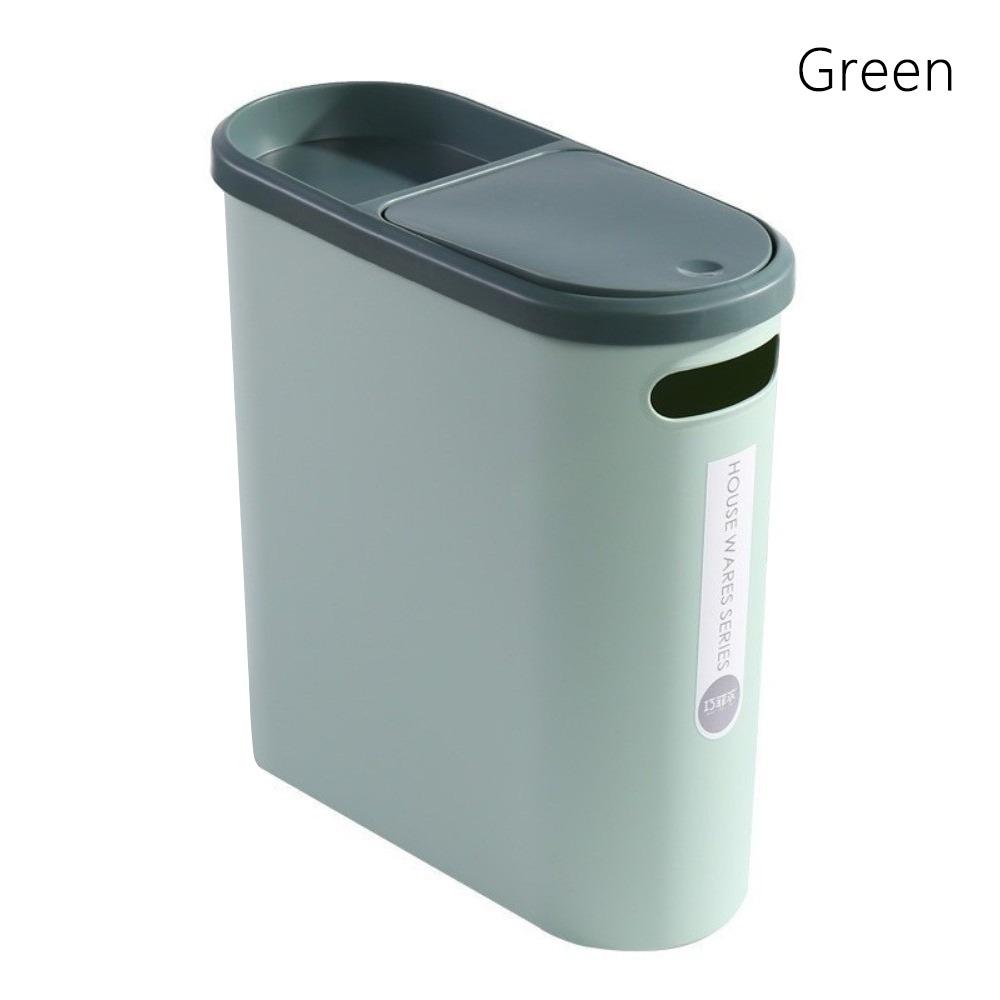 10L Trash Can Plastic Rubbish Bin Creative Semi Automatic Garbage Bin  Small Bathroom Storage