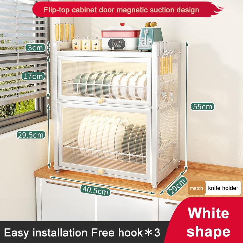 Double-layer Dustproof Kitchen Dish Bowl Drying Rack Counter Dishwasher Organizer Rack With Chopstick Cage Tableware Basket