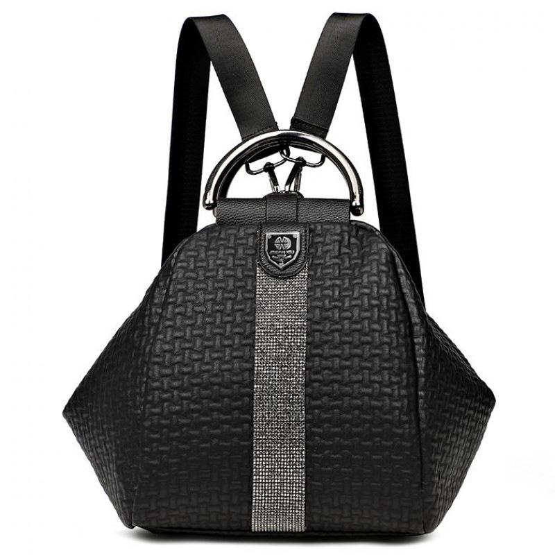 Damevesker Dameryggsekk Multifunksjonell Fashion Diamond-ryggsekk