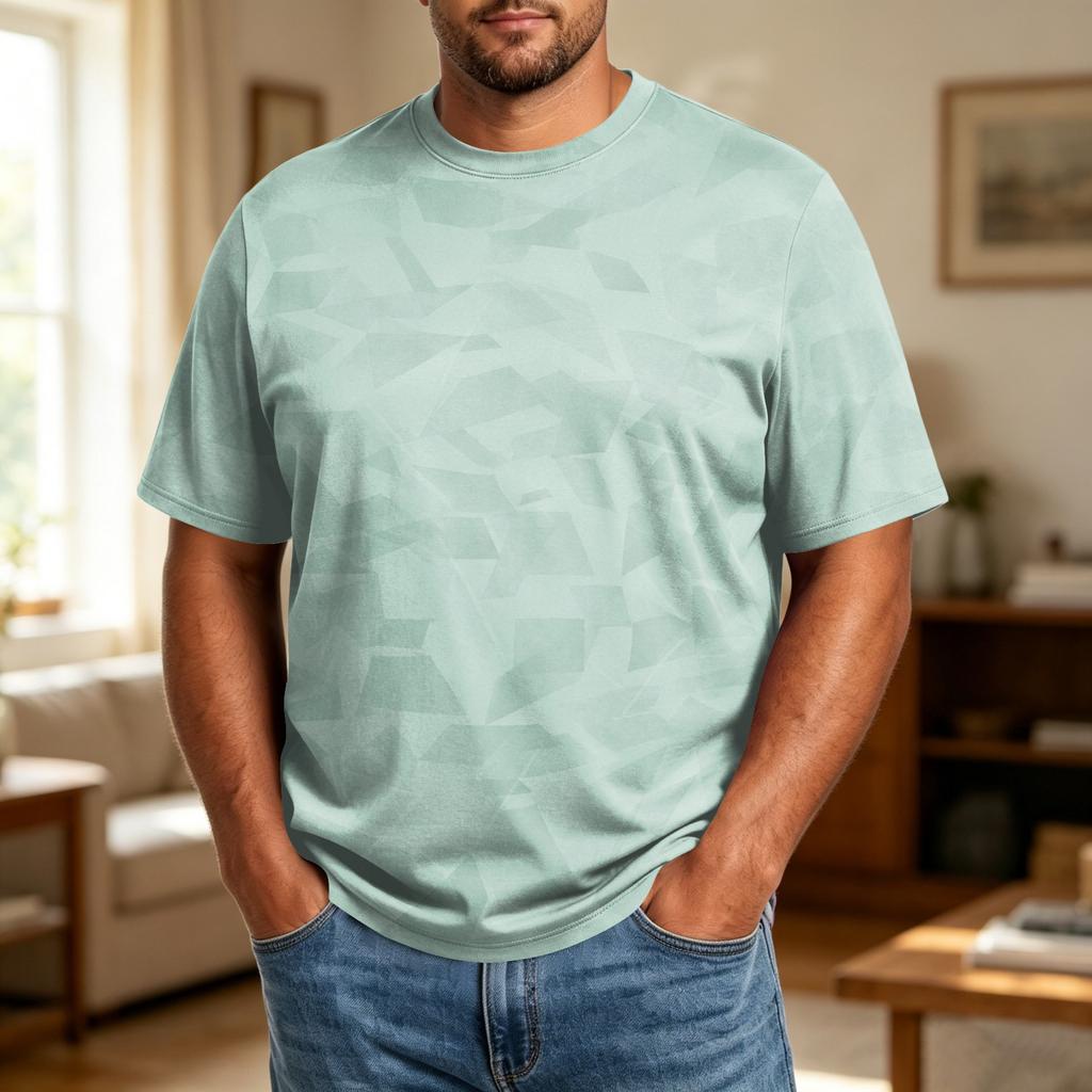 Men's Big Size Casual T Shirt Breathable Loose Fit Short Sleeve Crew Neck Tee Top for Everyday Wear Summer Outdoor Activities