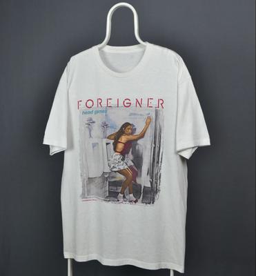 Koszulka z krótkim rękawem unisex Foreigner Rock Band Head Games Tops T-shirt Wszystkie rozmiary