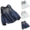 Cotton Linen Ethnic Style Blouse Long Sleeve Loose Fit Embroidered Bohemian Shirt Casual Lightweight Top for Women
