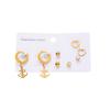 Versatile 18K Titanium Steel Earrings Set with Cross, Heart, and Butterfly Pendants