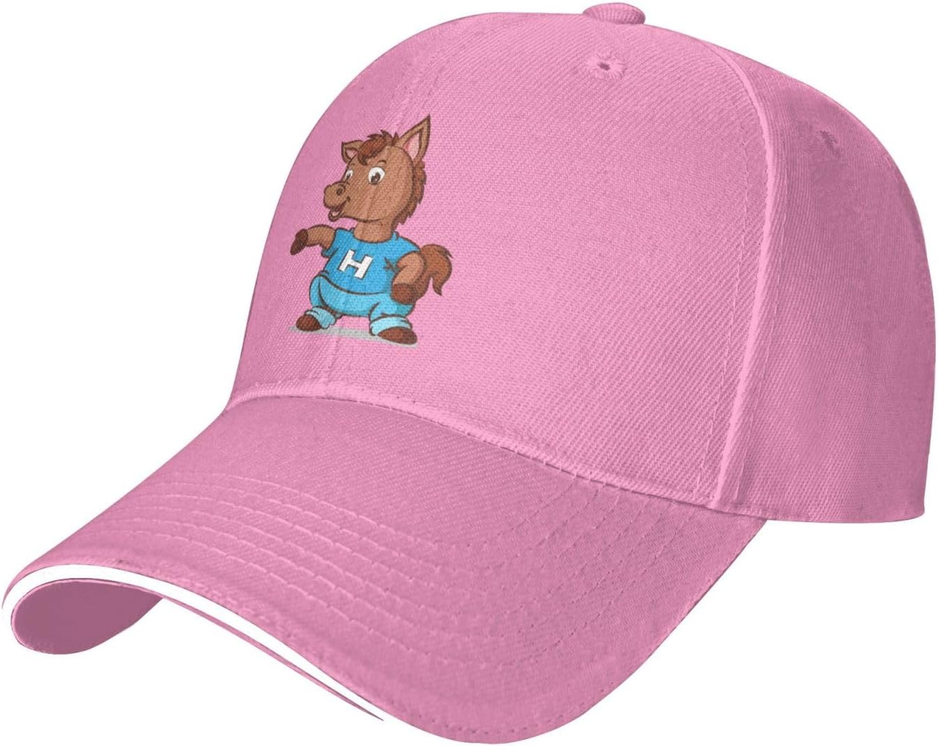 

Cute Cartoon Horse Graphic Baseball Cap Unisex Adult Polyester Adjustable Summer Outdoor Golf Hat One Size