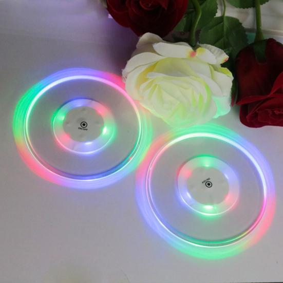 3Pcs LED Glowing Coasters Cup Holder Mat Light Bar Placemat Acrylic Party Drink Backlight Pad Home Kitchen Decor