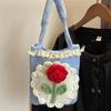 New Little Safflower Festive Knitted Handbag Mobile Phone Bag Commuter Storage Bag Chinese Crossbody Bag