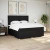 Exclusive House - Bed Slatted Base with Mattress Black 180x200 Cm Fabric