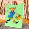 Pippi Longstocking Flannel Blanket Soft Warm All-Season Throw, Design for Camping, Car Travel, Hiking Sofa, Bed, Office Perfect Gift for Parties