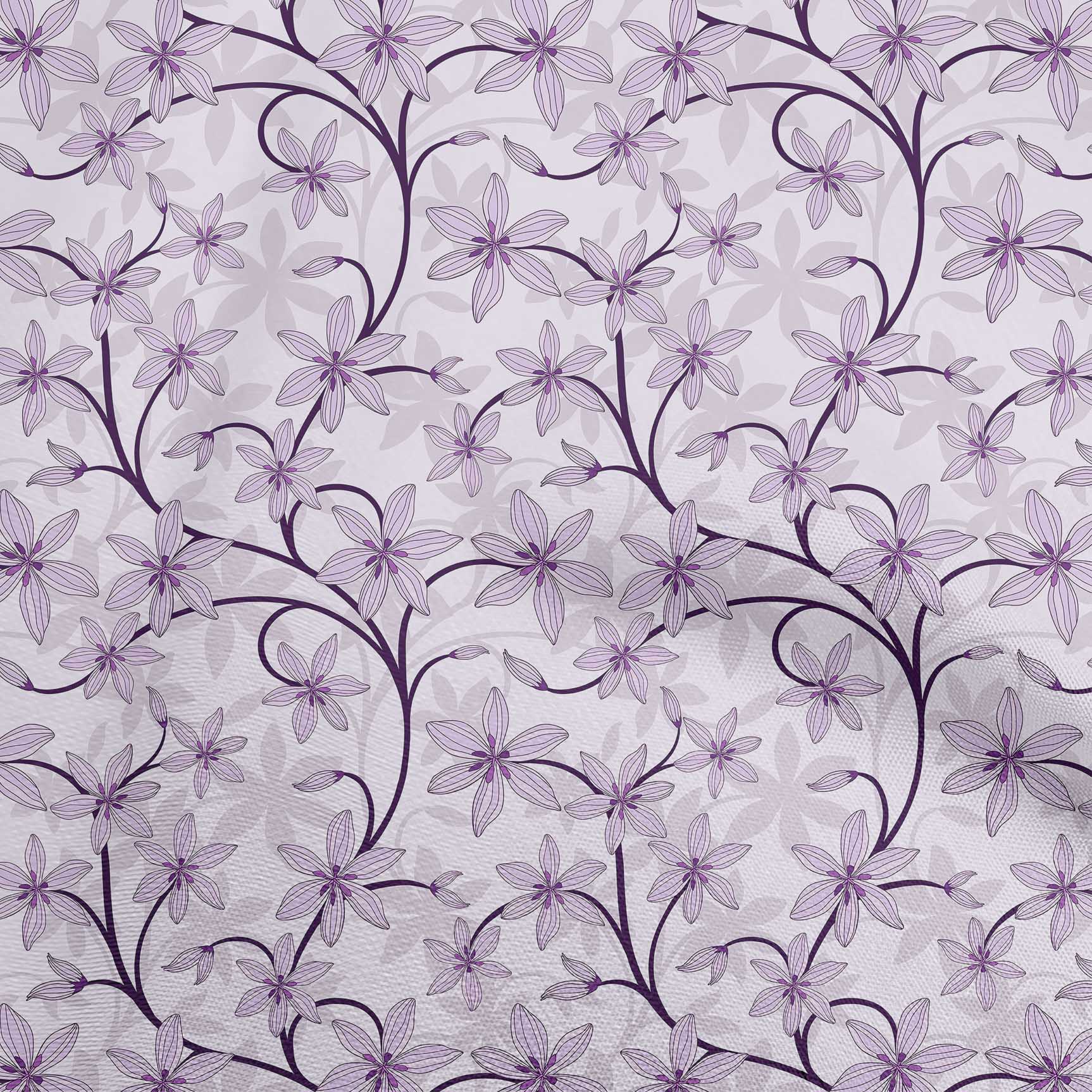 

oneOone Cotton Flex Light Gray Fabric Floral Retro Sewing Craft Projects Fabric Prints By Yard 40 Inch 42 Inch Wide - Viscose Chiffon фіолетовий