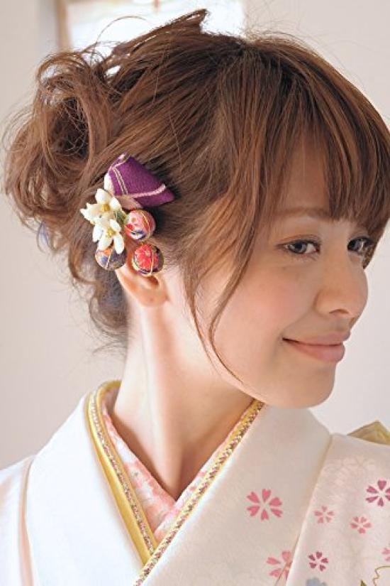 SOUBIEN Hair Ornaments for and Other Japanese Set with Floral Japanese Pattern and Braided Perfect for and Purple Coming-of-Age Ceremonies,