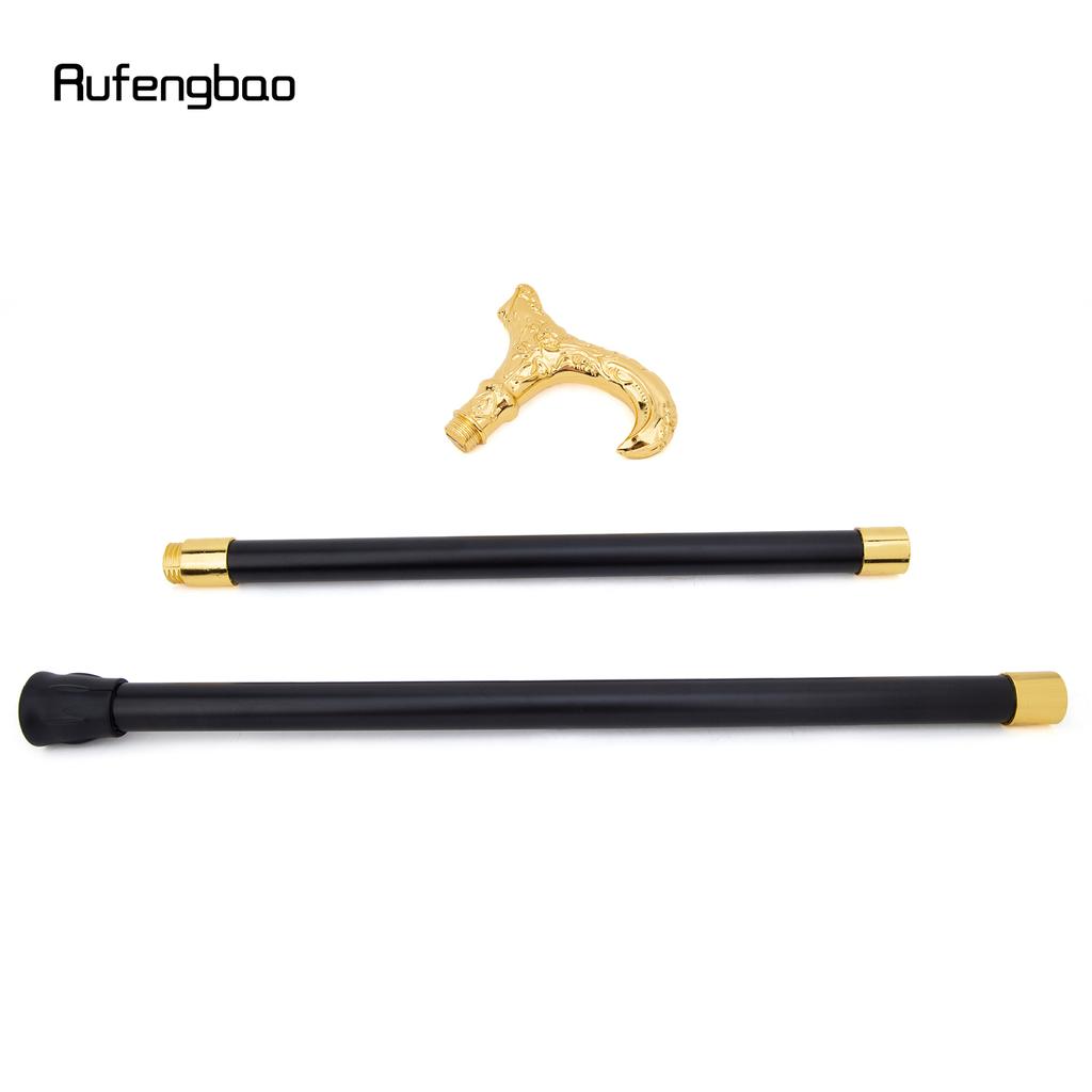 Golden Skull Flower Head Walking Cane Fashion Decorative Walking Stick Gentleman Elegant Cosplay Cane Knob Crosier 93cm