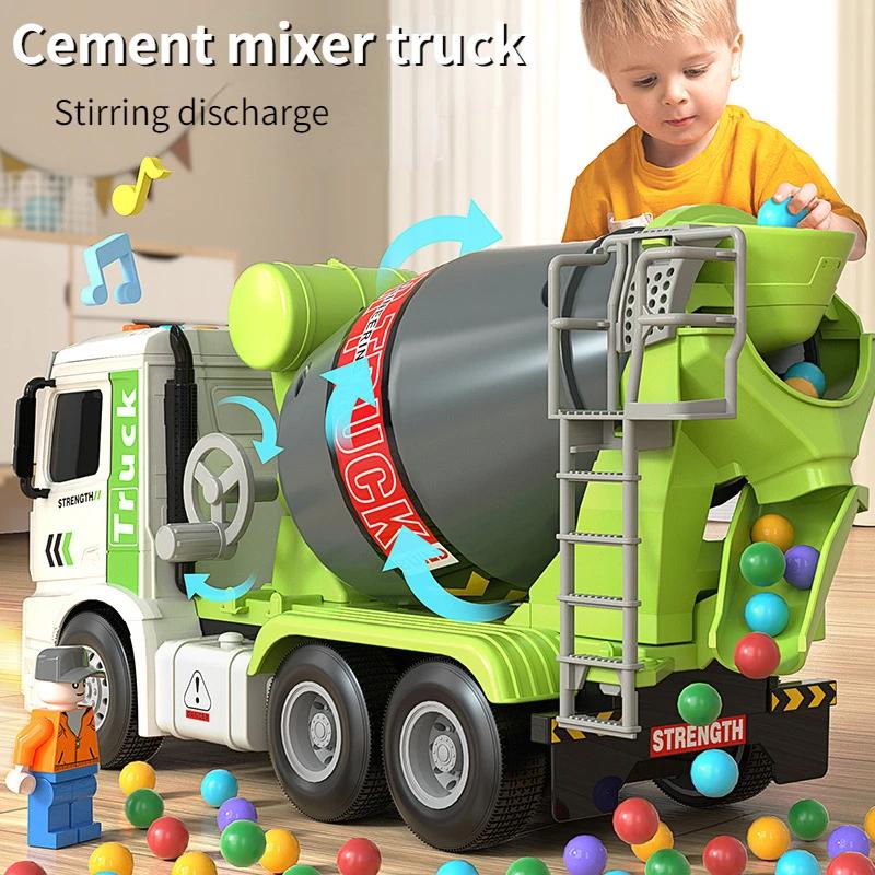 Simulation Children's Educational Toy Engineering Vehicle Sound and Light Inertia Engineering Concrete Truck Toy Set Toy Gift