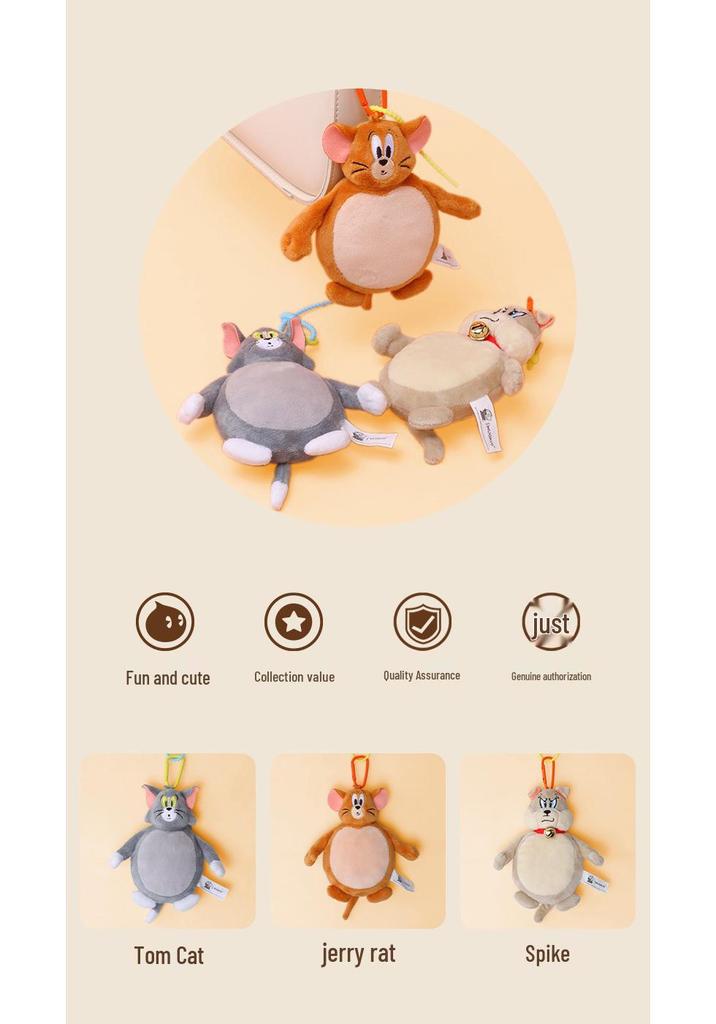 Tom & Jerry Katze und Maus Plüsch Hängeornament mit Stachelfigur