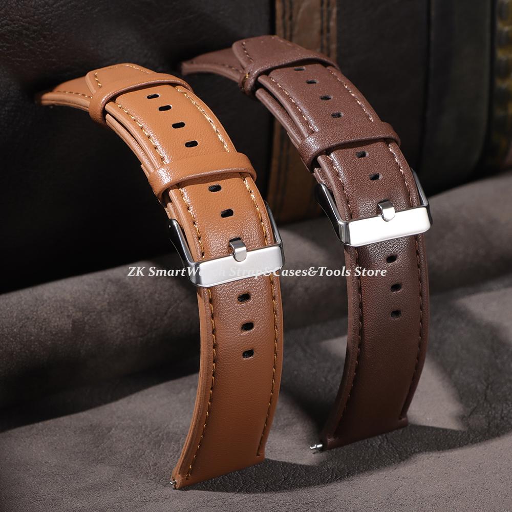 Leather Watch Band 22mm for Omega for Seiko Strap Sport Vintage Brown Black Watchband Men Women Sport Bracelet for Smartwatch