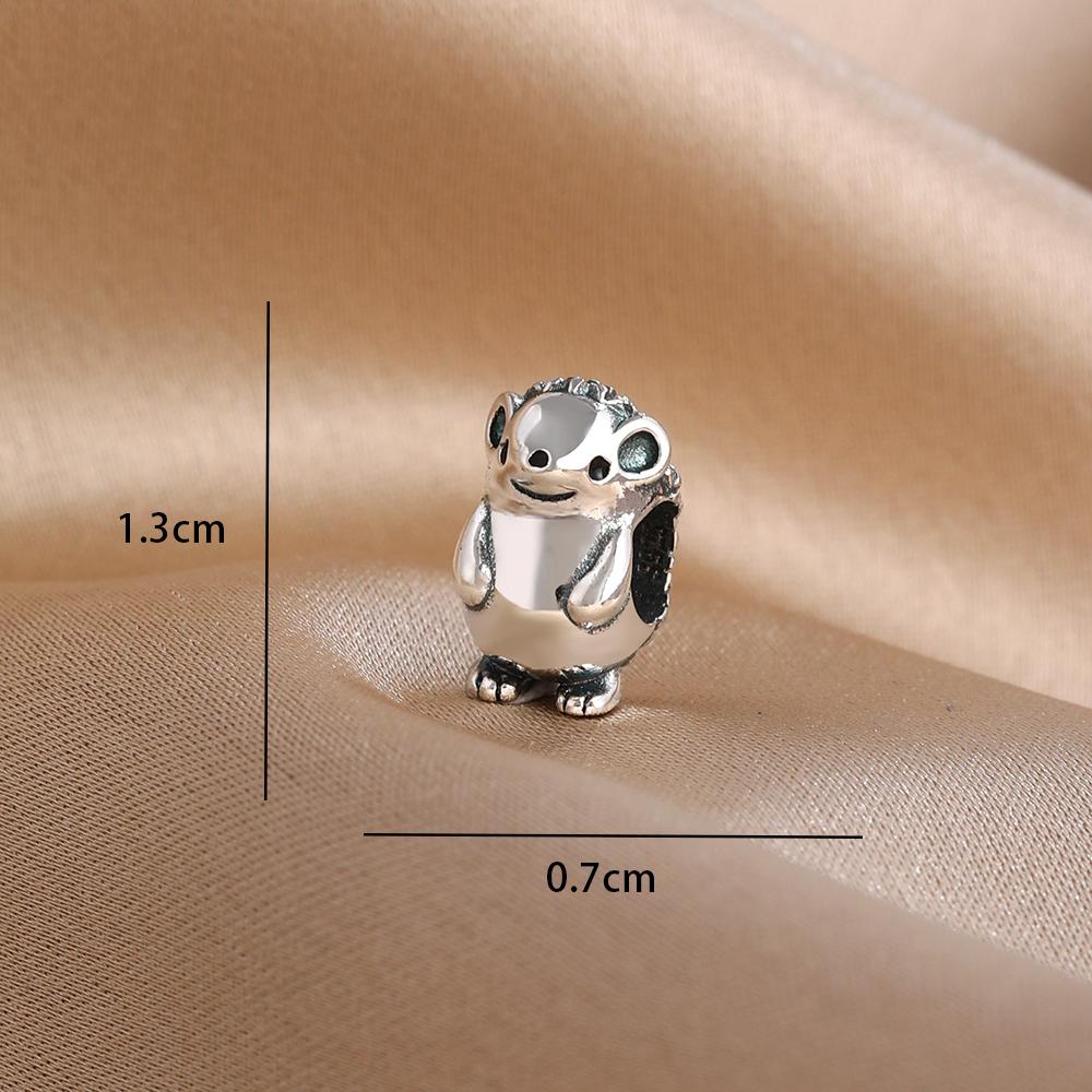 New 925 Silver Puppy Panda Bee Hedgehog Pendant, Suitable for European Bracelet DIY Exquisite Jewelry
