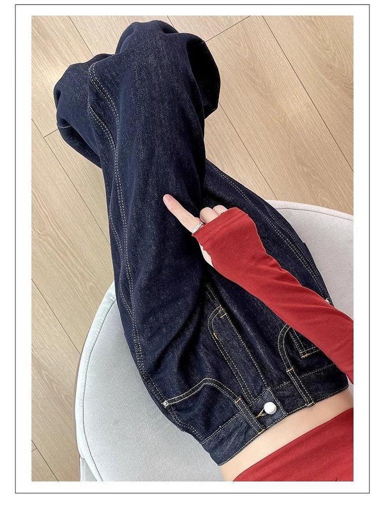 Women's High-Waisted Deep Blue Slim-Fit Wide-Leg Jeans - Spring New Arrival, Casual and Flattering Design
