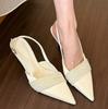 Designer Narrow Band Buckle Strap Pumps Women Sandals Sexy Pointed Toe Thin Heels Wedding Banquet Dress Mule slingback femme