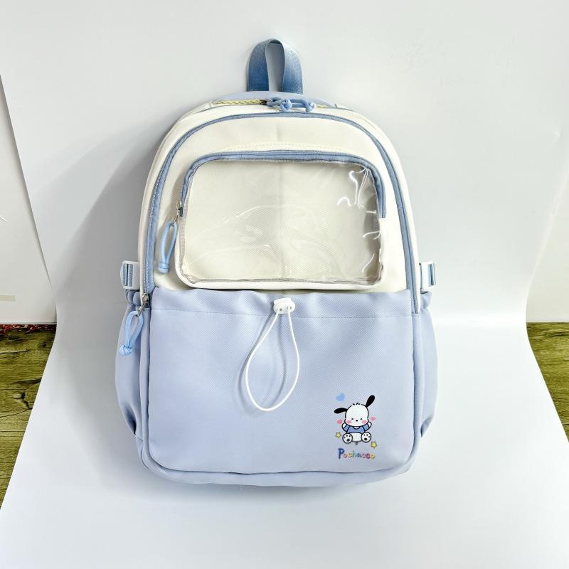 School bag, Korean ins, high value, fresh and cute, contrasting colors, splicing, bar, high school and large capacity