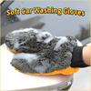 1/2PCS Coral Fleece Car Cleaning Gloves cratch-Free Wash Mitts Five-Finger Design for Car Glass Wheels Cleaning